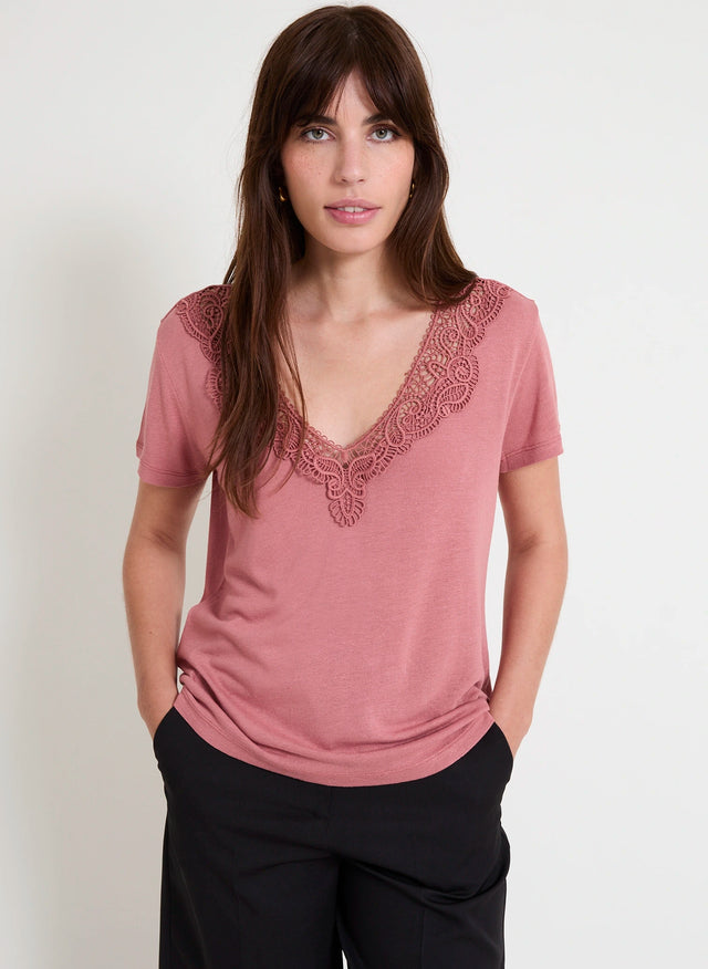 Naf Naf T-shirt Kora Bois De Rose