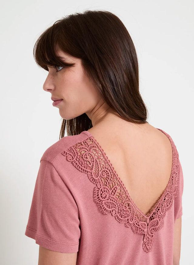 Naf Naf T-shirt Kora Bois De Rose