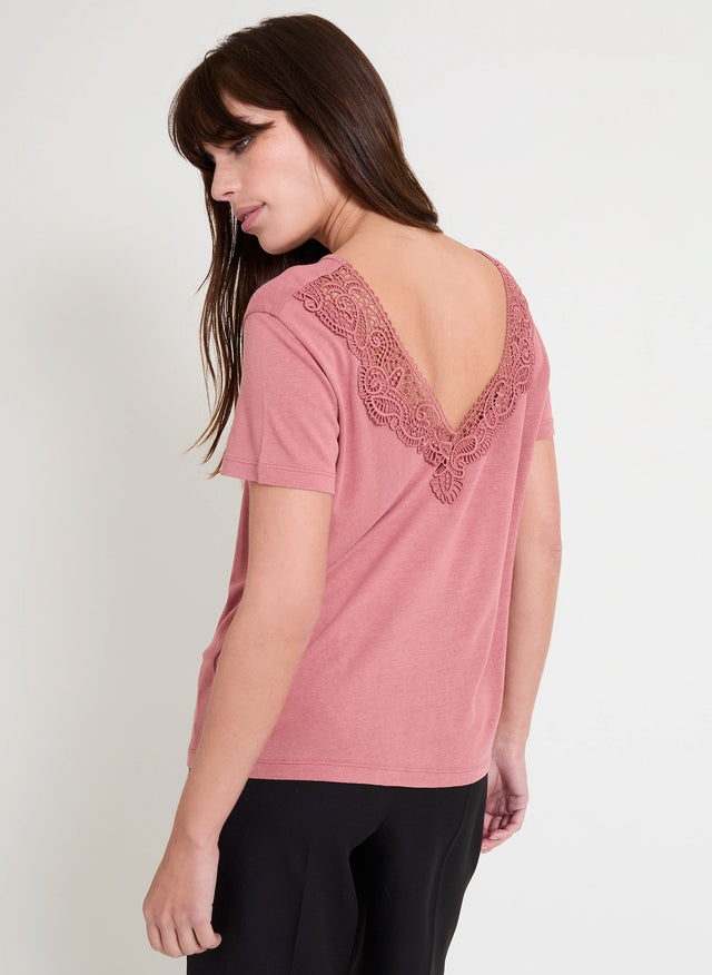 Naf Naf T-shirt Kora Bois De Rose