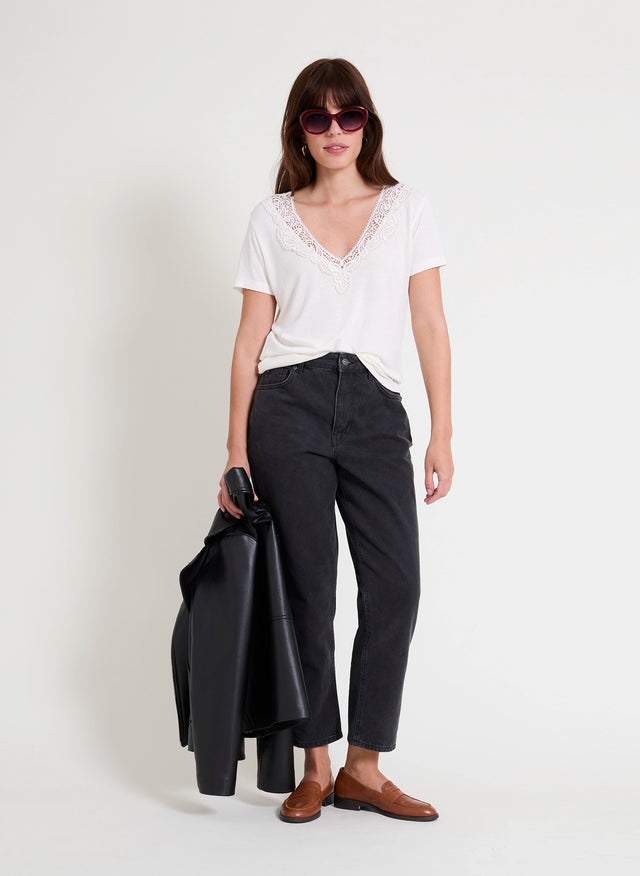 Naf Naf T-shirt Kora Ecru