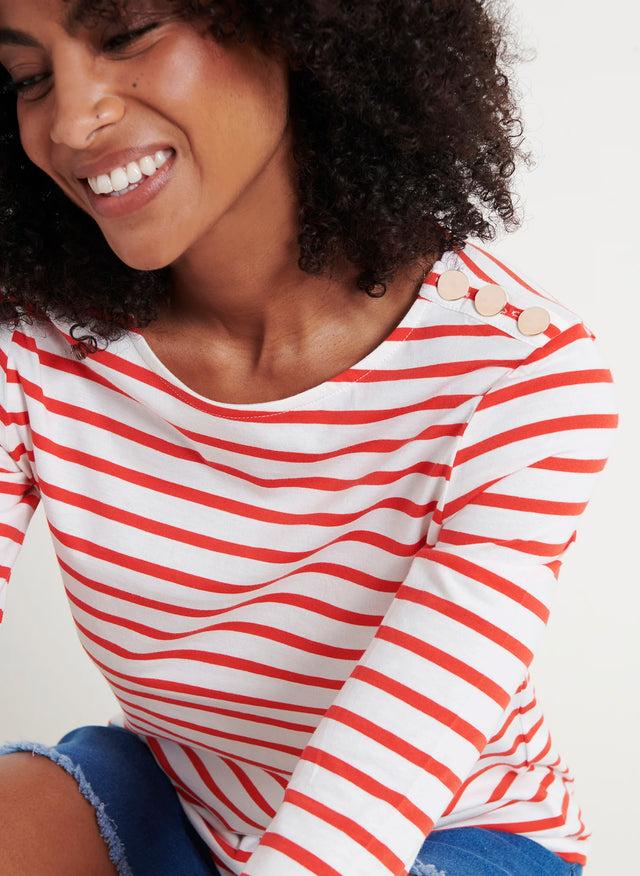 Naf Naf T-shirt Mariniere Ecru/Love