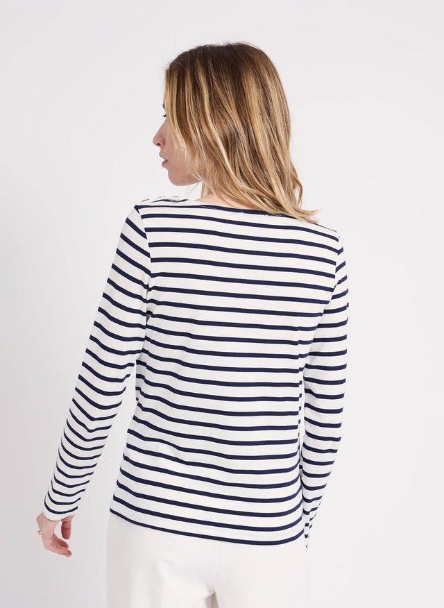 Naf Naf T-shirt Mariniere Ecru/Marine