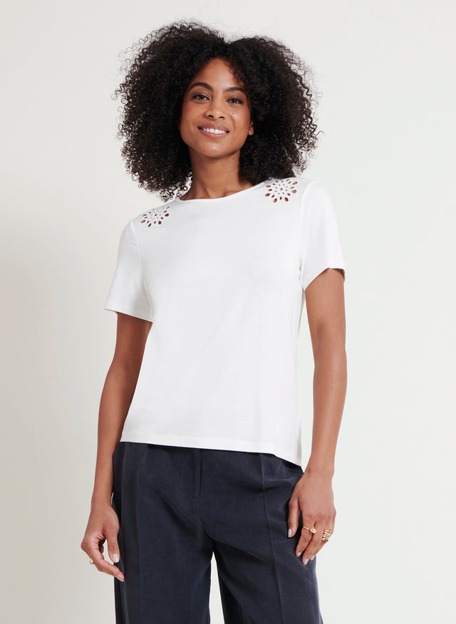 Naf Naf T-shirt Ourtine Ecru