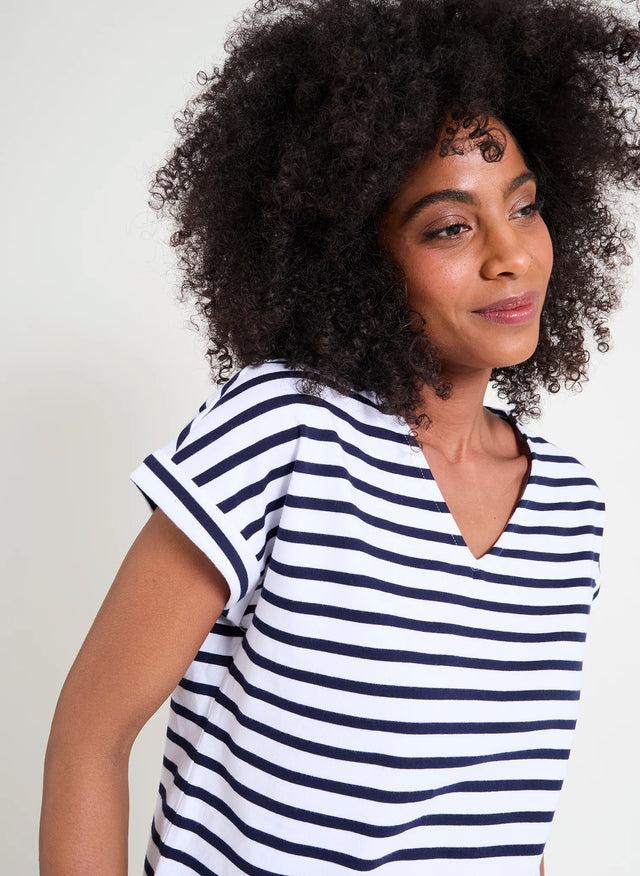 Naf Naf T-shirt Sacha Blanc/Marine