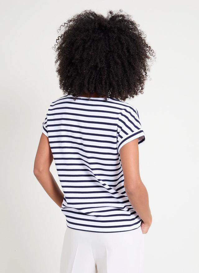 Naf Naf T-shirt Sacha Blanc/Marine