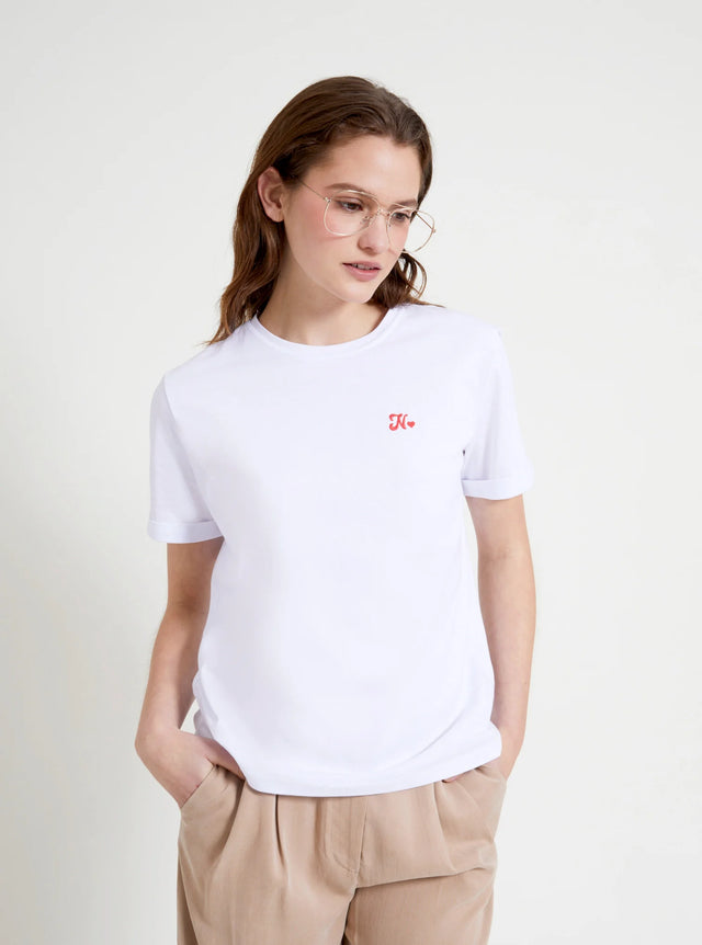 Naf Naf T-shirt Salih Blanc