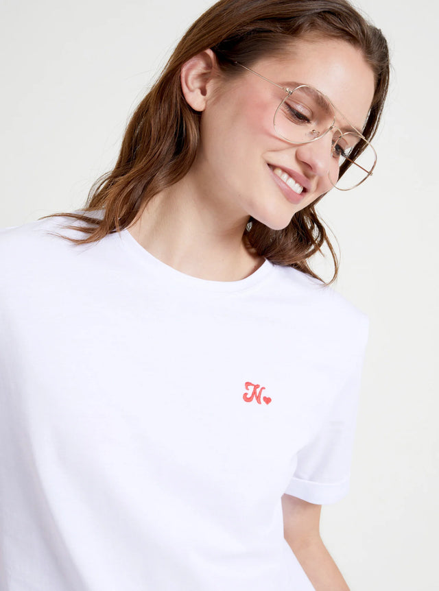 Naf Naf T-shirt Salih Blanc