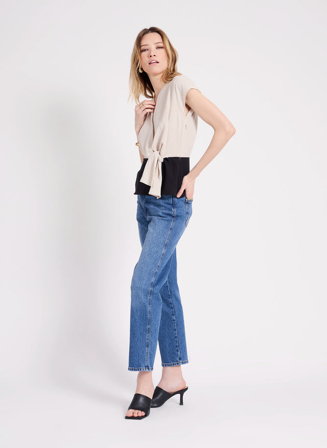 naf naf Top Lupita Beige/Noir