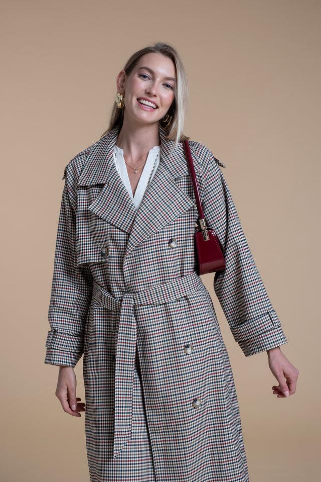 Naf Naf Trench Bobbie Tweed Marron