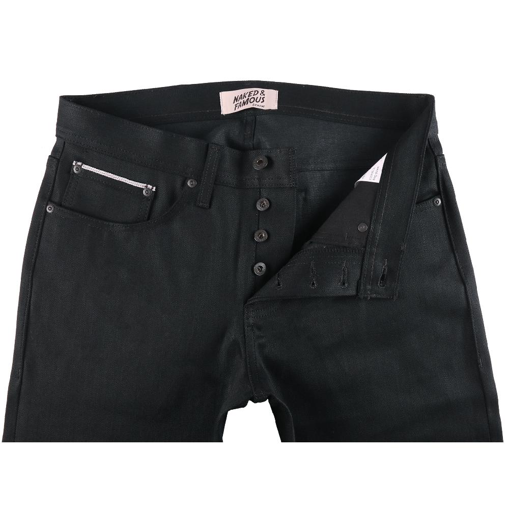 Naked & Famous Denim Black Cobra Stretch Selvedge