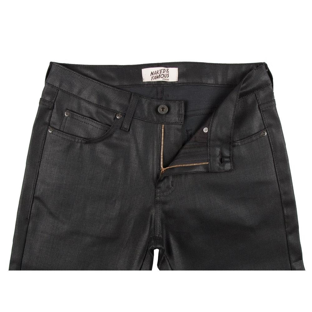 Naked & Famous Denim Black Waxed Stretch
