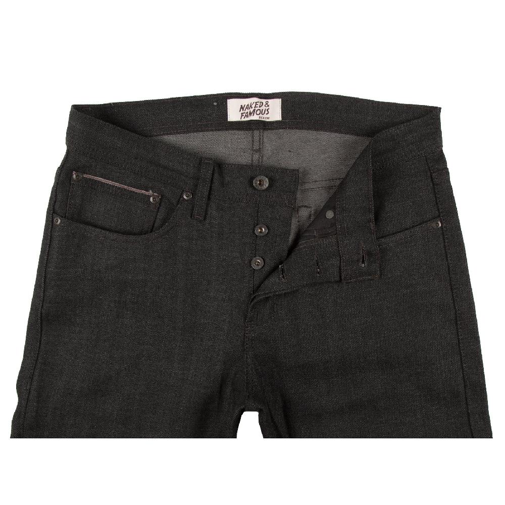 Naked & Famous Denim Black X Grey Stretch Selvedge