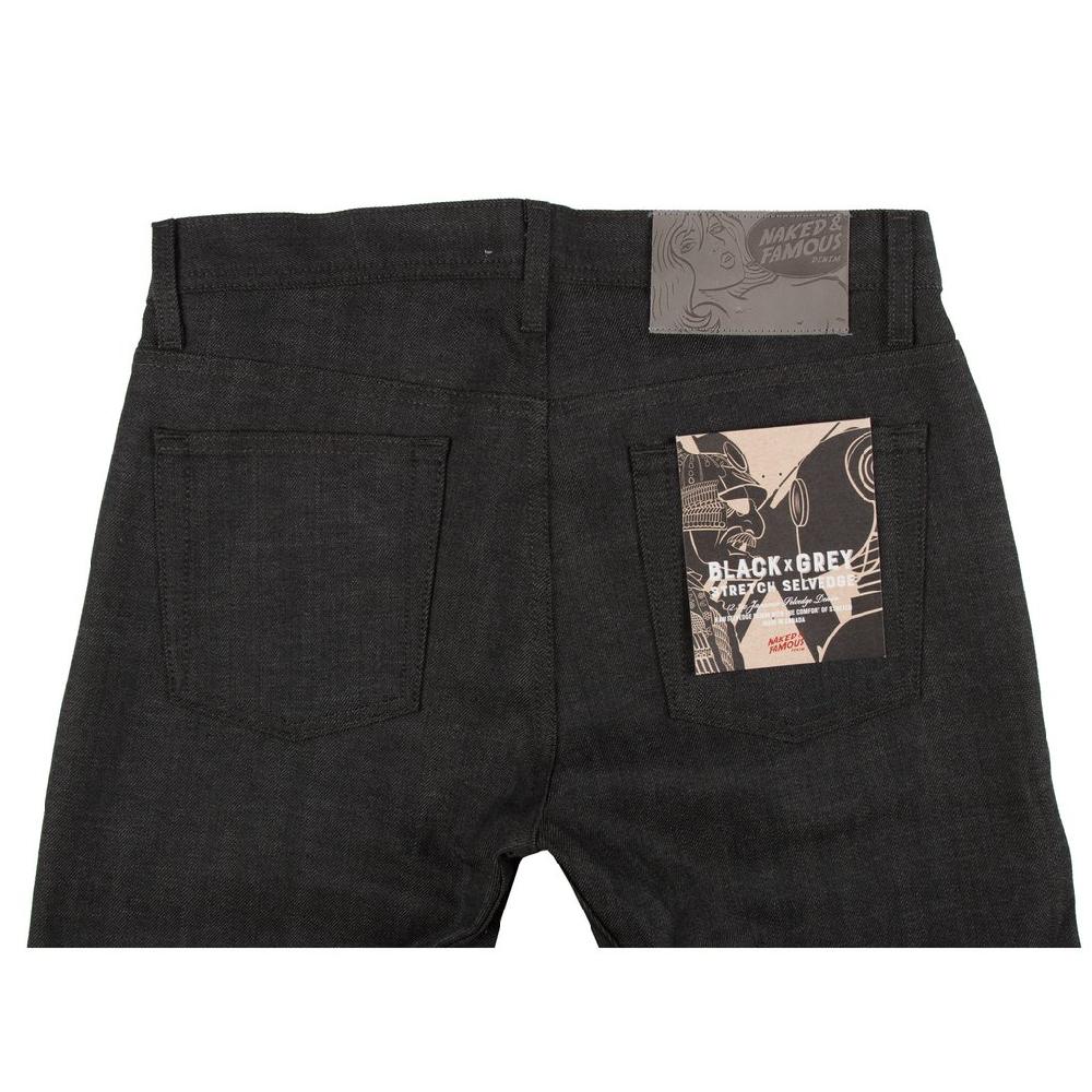 Naked & Famous Denim Black X Grey Stretch Selvedge