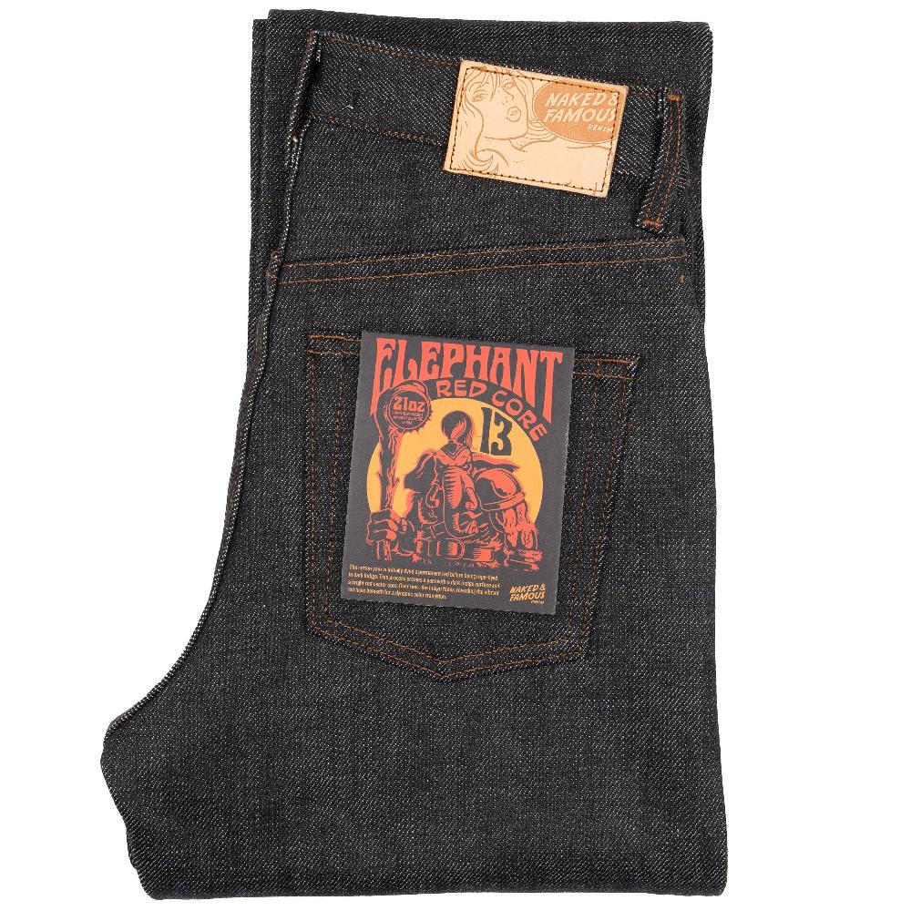 naked & famous denim Elephant 13 - Red Core