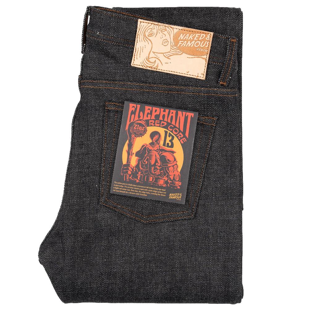 naked & famous denim Elephant 13 - Red Core