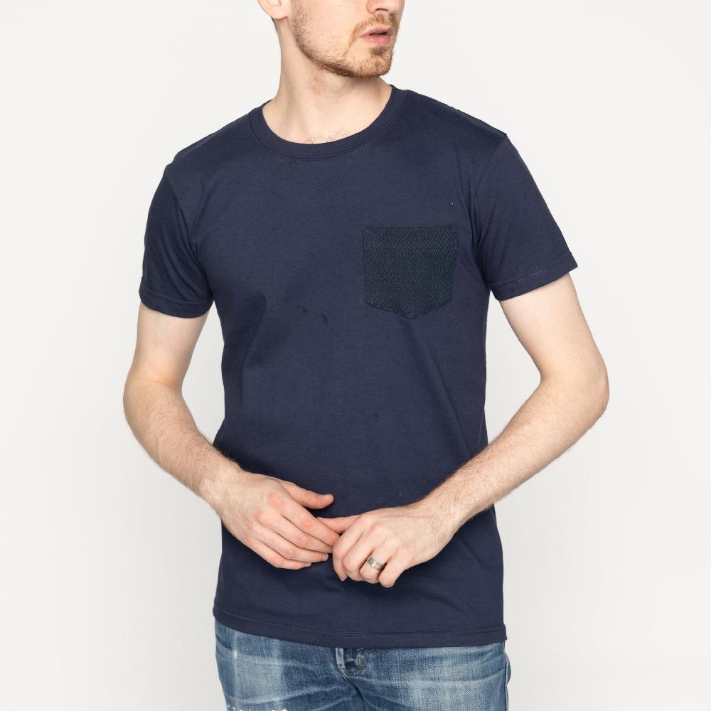 Naked & Famous Denim Navy Circular Knit T-shirt
