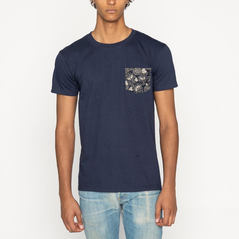 naked & famous denim Navy Circular Knit T-shirt
