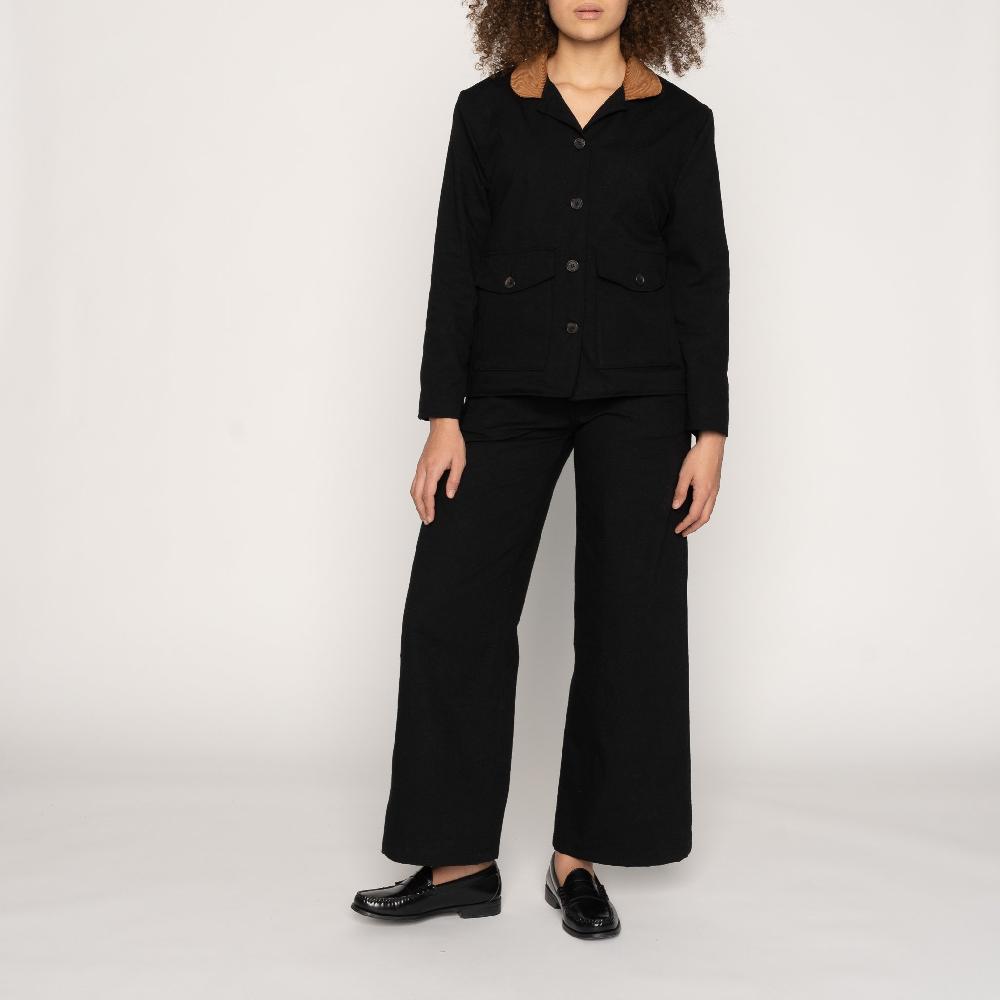 Naked & Famous Denim Rinsed Oxford - Black