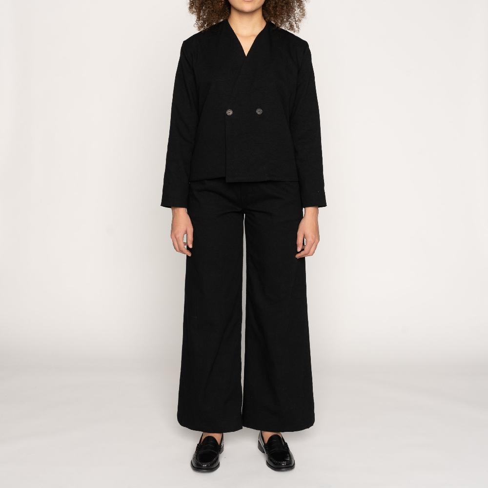 Naked & Famous Denim Rinsed Oxford - Black