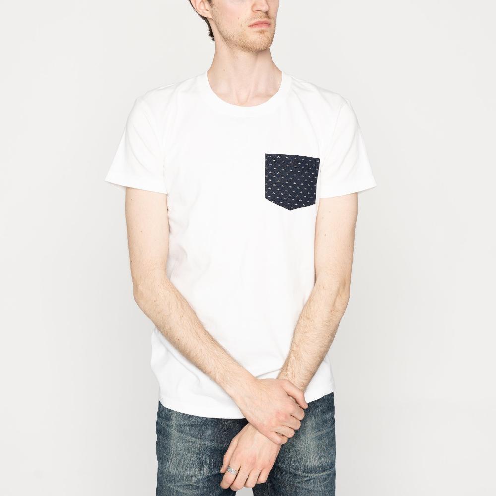 Naked & Famous Denim White Circular Knit T-shirt