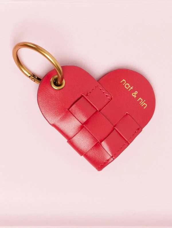 Nat & Nin Bandoulières Et Autres Charm Cœur Tressé Rouge