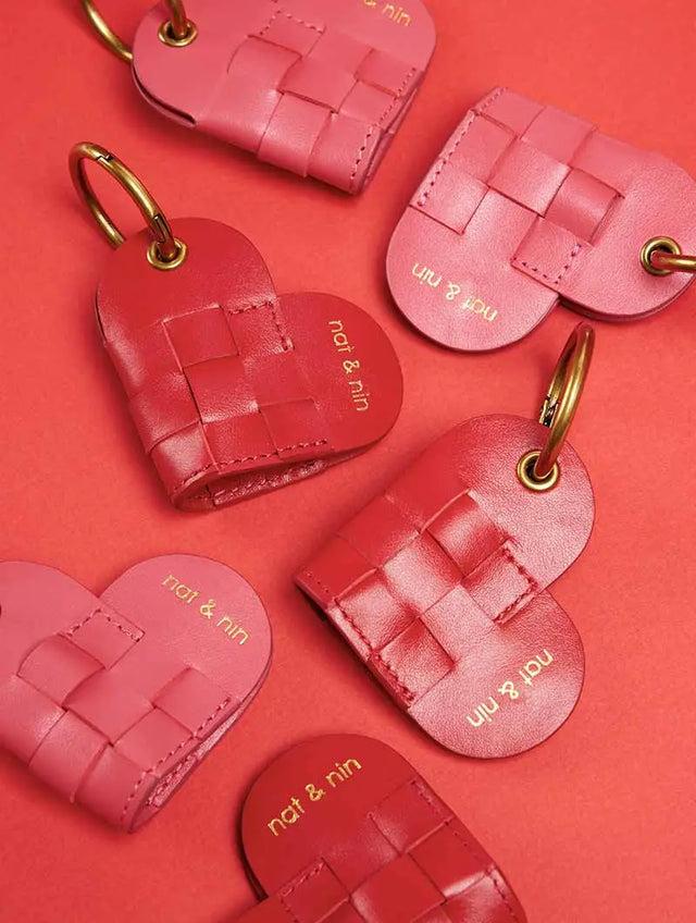 Nat & Nin Bandoulières Et Autres Charm Cœur Tressé Rouge