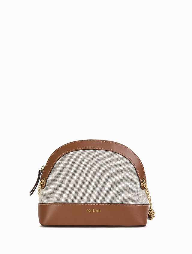 Nat & Nin Sacs porté épaule Juliet Toile Toile noisette