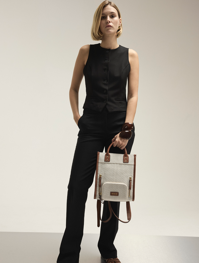 Nat & Nin Sacs à Dos Et Sacs A4 Macy Backpack Toile Noisette