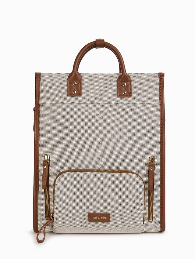 Nat & Nin Sacs à dos et sacs A4 Macy Backpack Toile Noisette