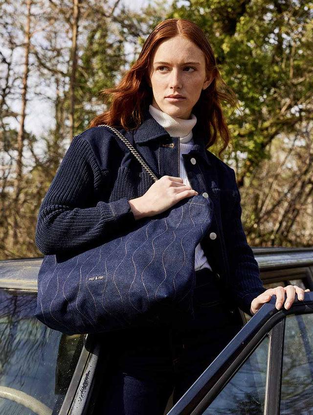 Nat & Nin Sacs Porté épaule Marcelle Denim Denim Brut