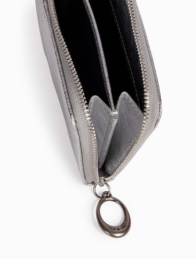 Nat & Nin Porte Monnaies Niko Aqua Silver