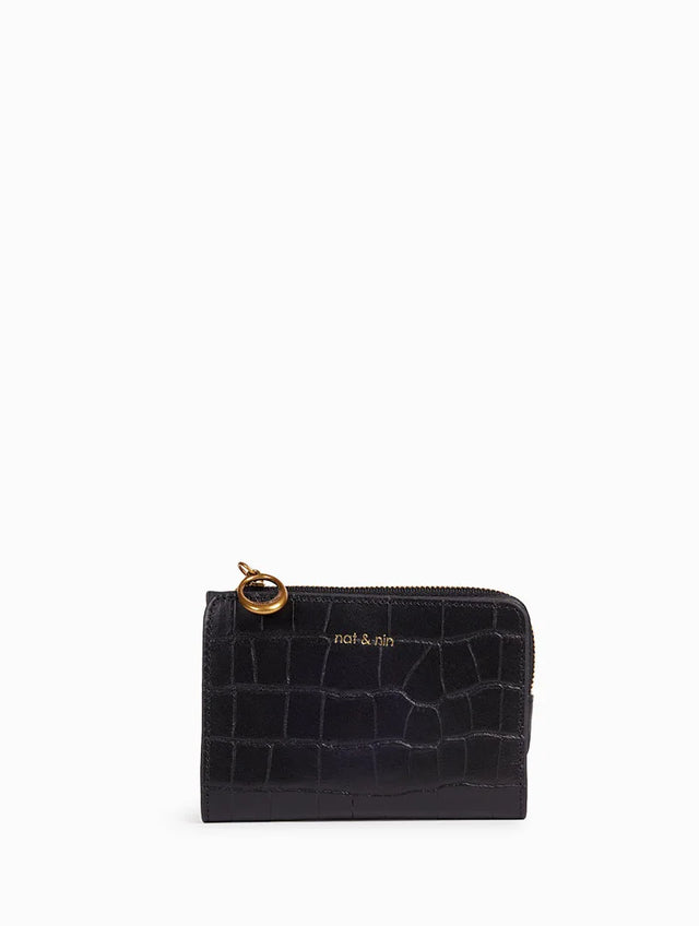 Nat & Nin Portefeuilles Iza Croco Noir