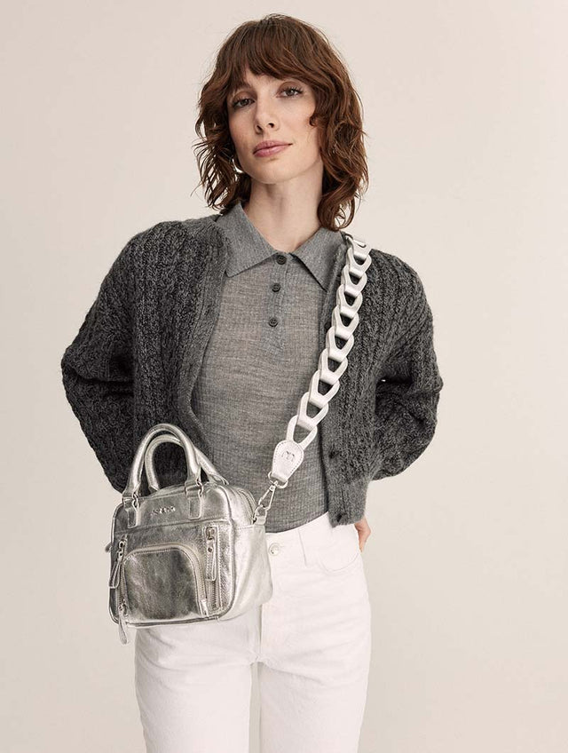 Nat & Nin Sacs à Main Micro Macy Aqua Silver
