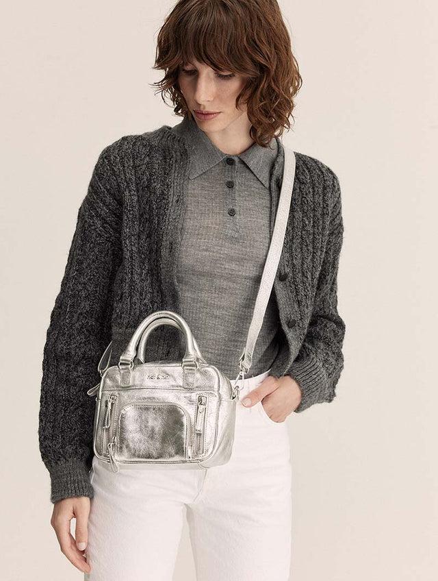 Nat & Nin Sacs à Main Micro Macy Aqua Silver