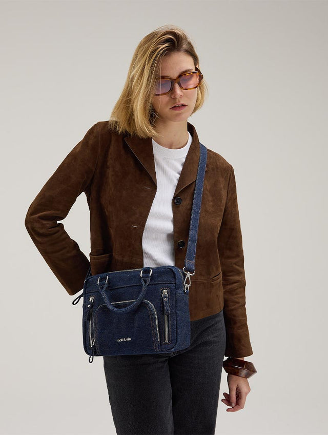 Nat & Nin Sacs à Main Mini Macy Denim Denim Brut