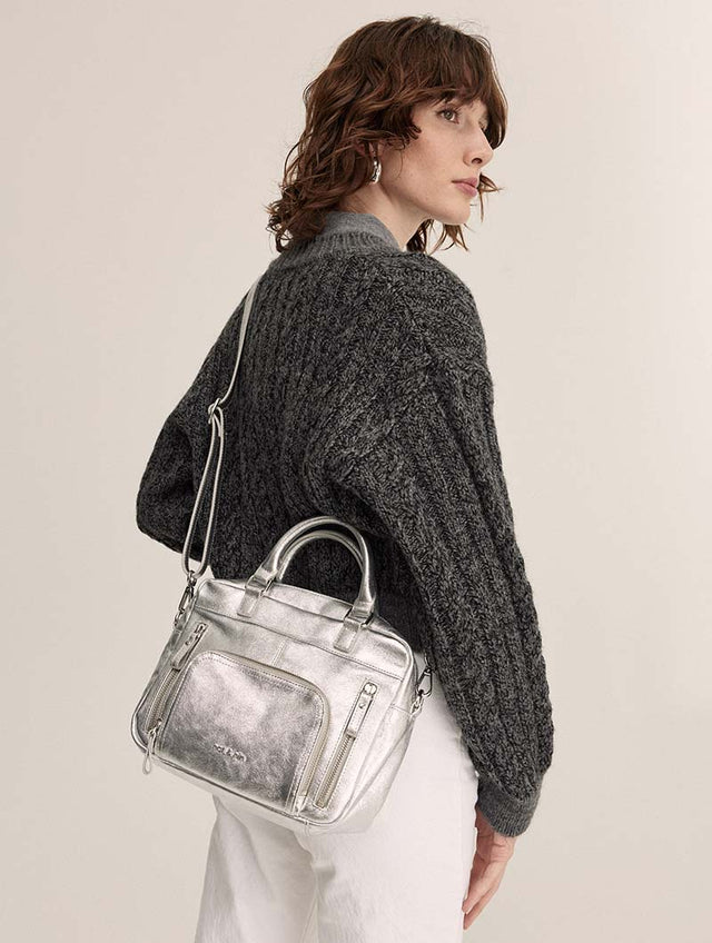 Nat & Nin Sacs à Main Mini Macy Silver