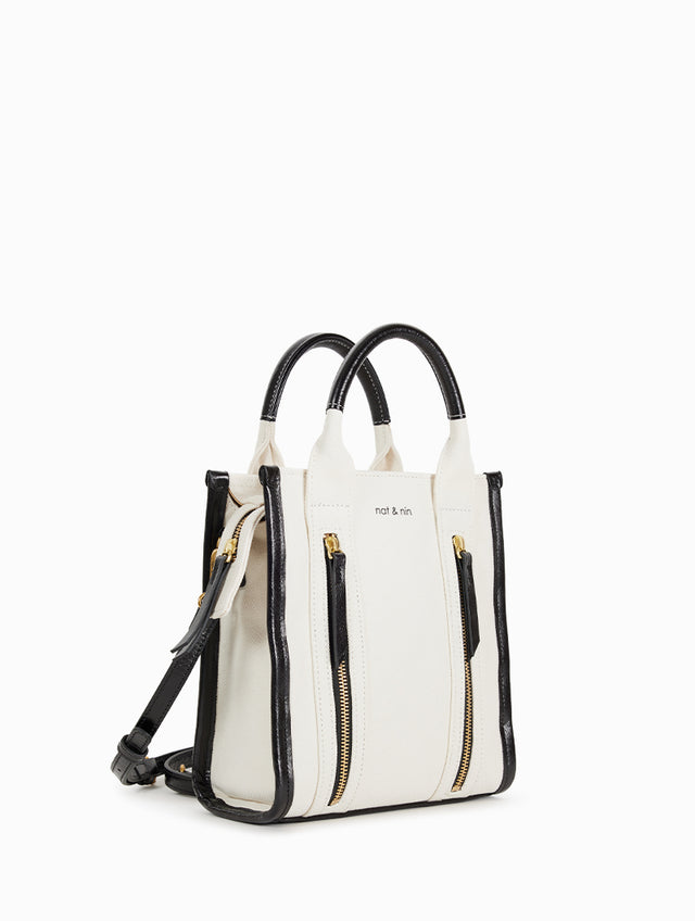 Nat & Nin Sacs à Main Mini Opéra Canvas Noir Glacé