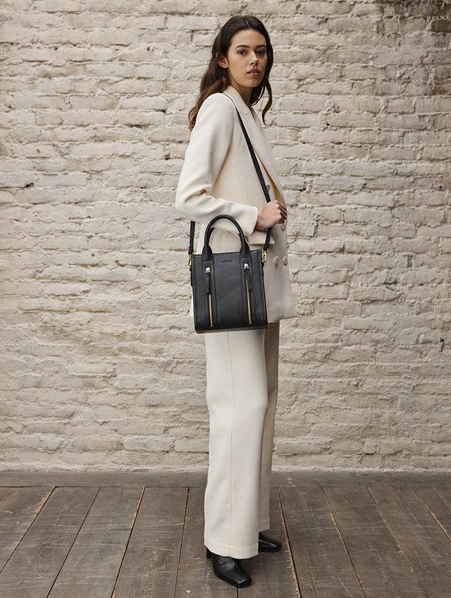 Nat & Nin Sacs à Main Mini Opéra Noir Grainé