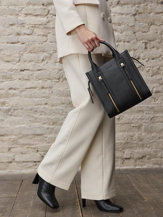 Nat & Nin Sacs à Main Mini Opéra Noir Grainé
