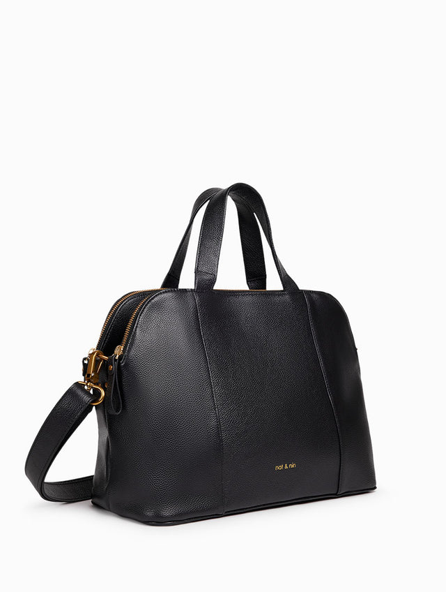 Nat & Nin Sacs Porté épaule Jeanne Noir Grainé