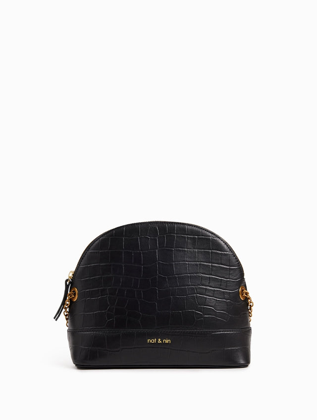 Nat & Nin Sacs porté épaule Juliet Croc noir