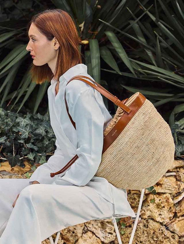 Nat & Nin Sacs Porté épaule Le Aligre Raphia