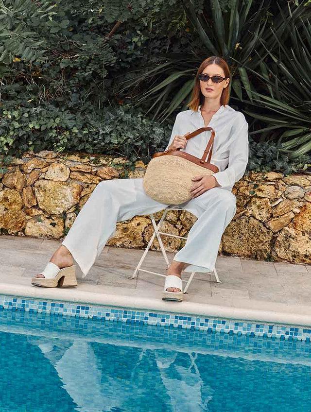 Nat & Nin Sacs Porté épaule Le Aligre Raphia