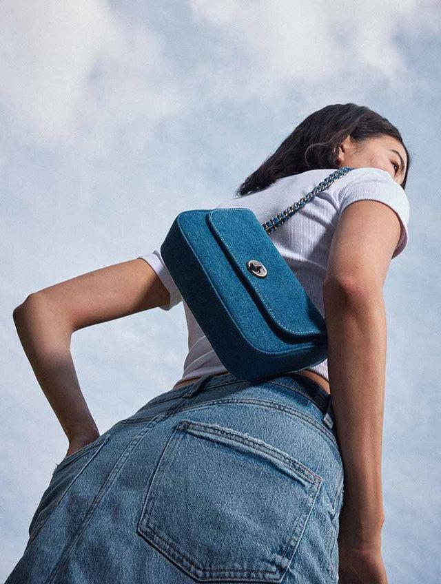 Nat & Nin Sacs Porté épaule Mini Grace Denim Denim