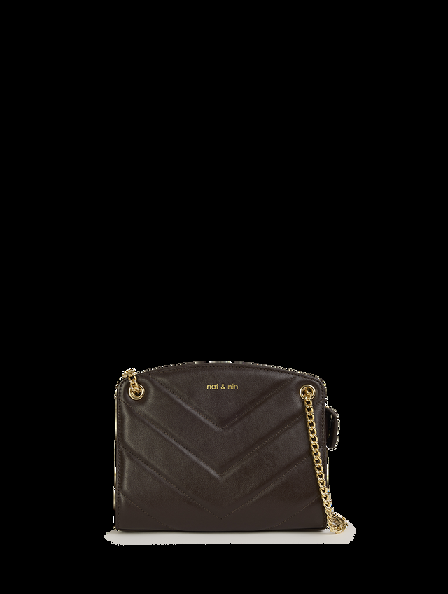 Nat & Nin Sacs porté épaule Mini Simone Ébène