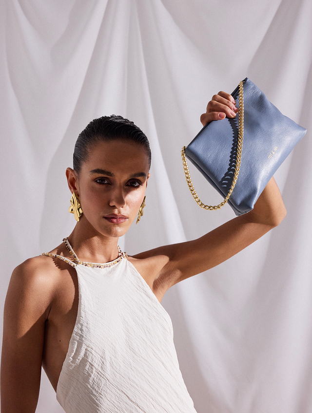 Nat & Nin Sacs Porté épaule Molly Bleu Plume