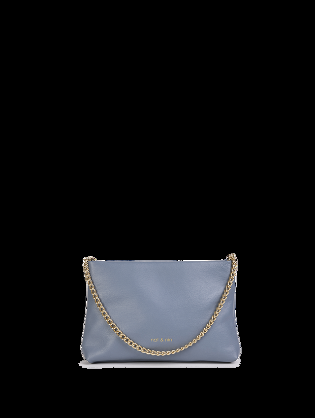 Nat & Nin Sacs porté épaule Molly Bleu plume