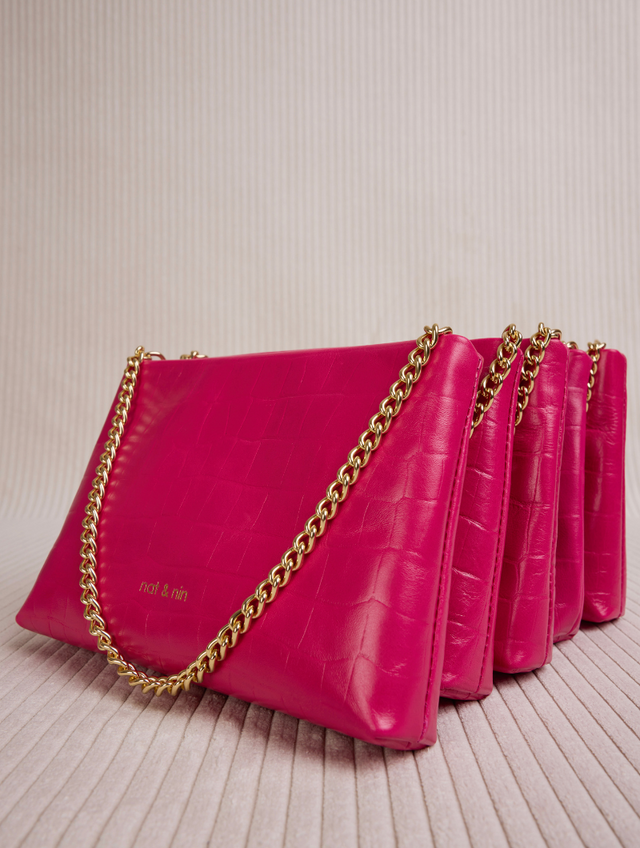 Nat & Nin Sacs Porté épaule Molly Croc Praline