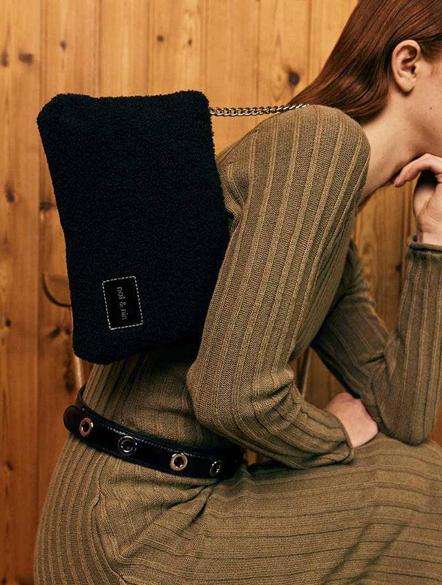 Nat & Nin Sacs Porté épaule Molly Teddy Noir