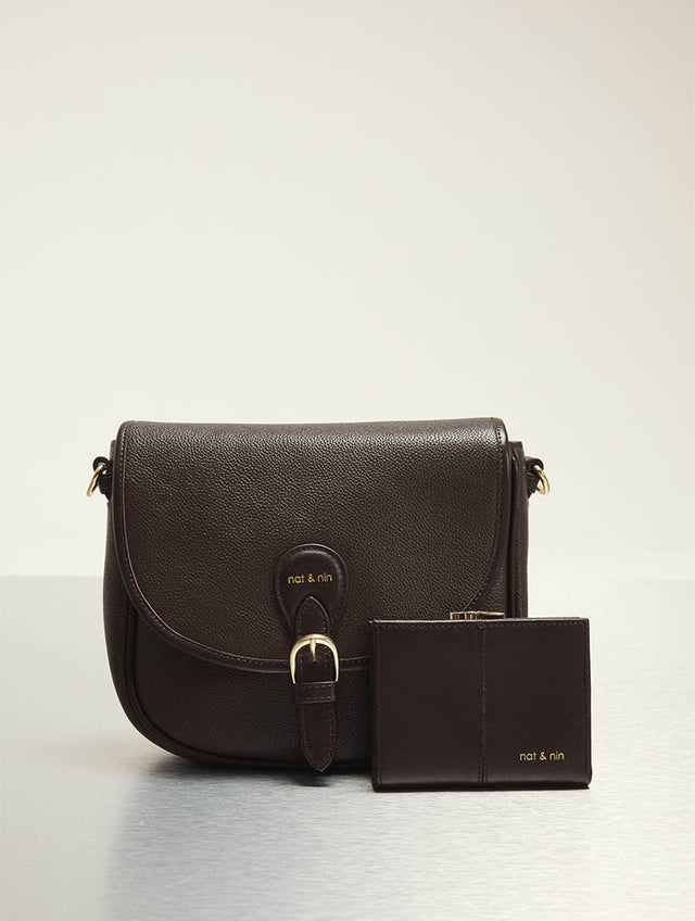 Nat & Nin Sacs Porté épaule Olivia Ébène Grainé